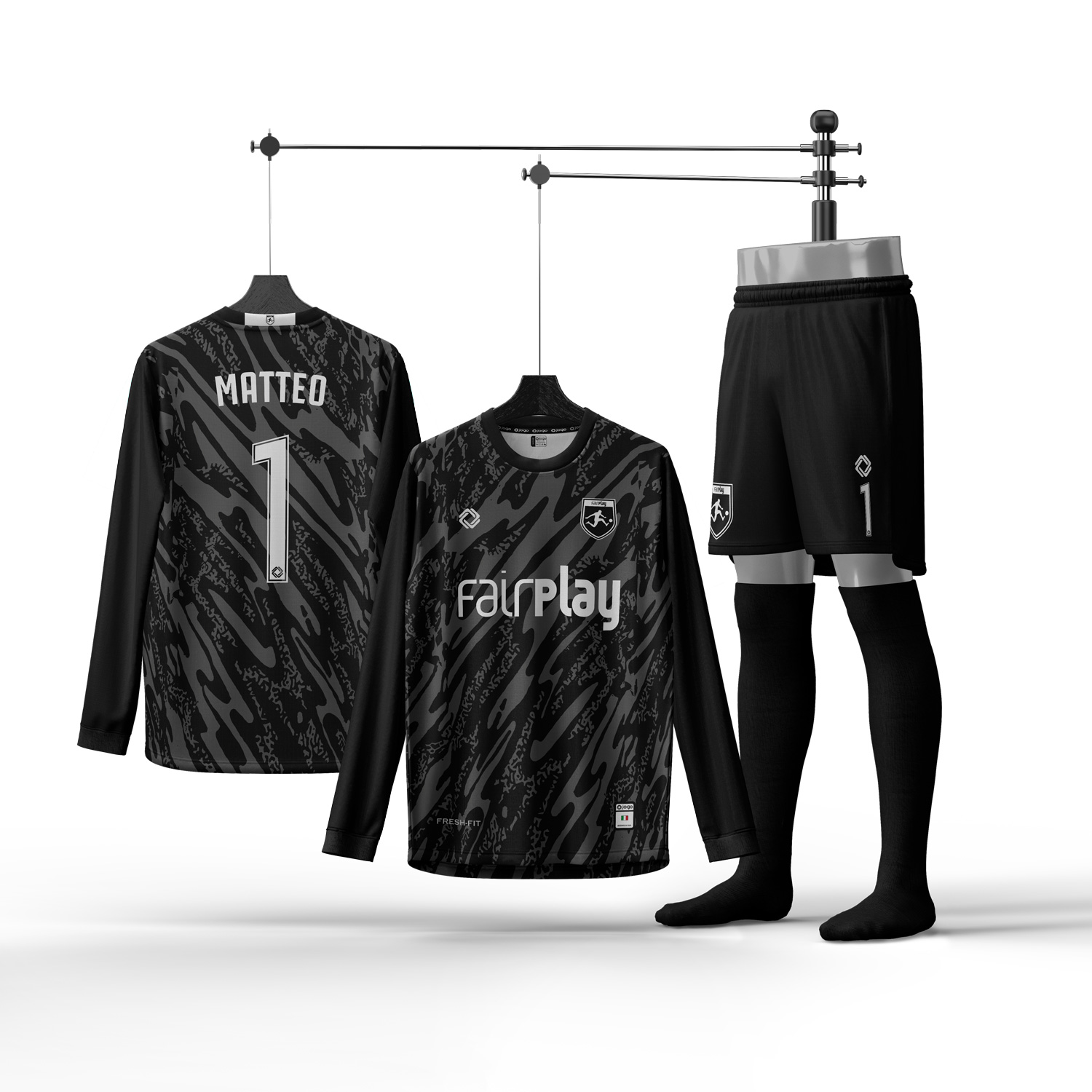 Dino Siyah Kaleci Forması, Halı Saha Forma Yaptırma, Tasarla